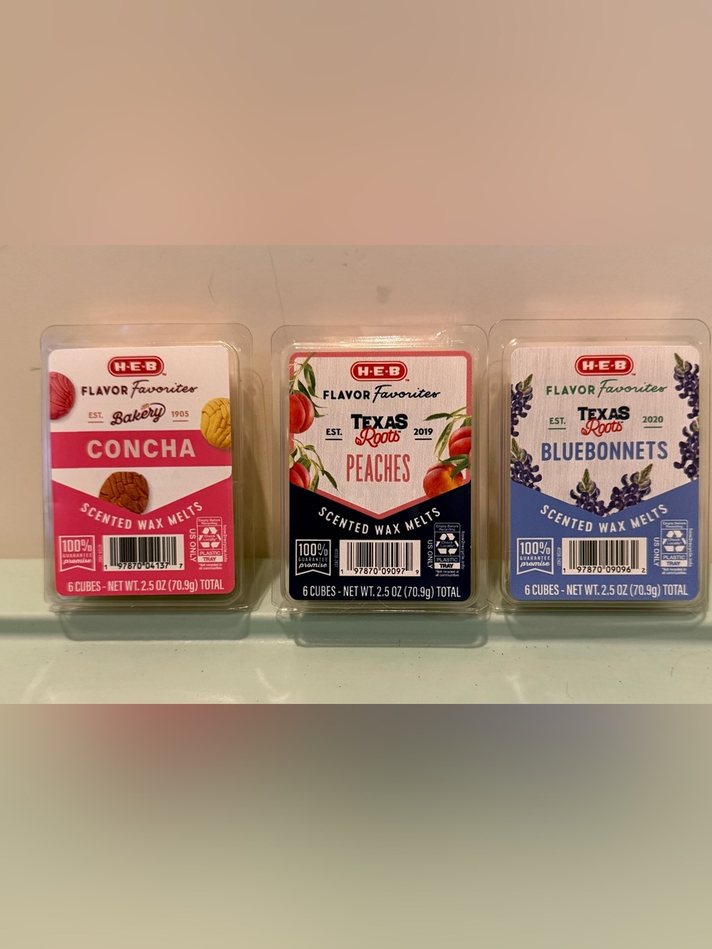 H-E-B Flavor Favorites Scented Wax Melts, 2.5 oz- Set of 3- NIP
